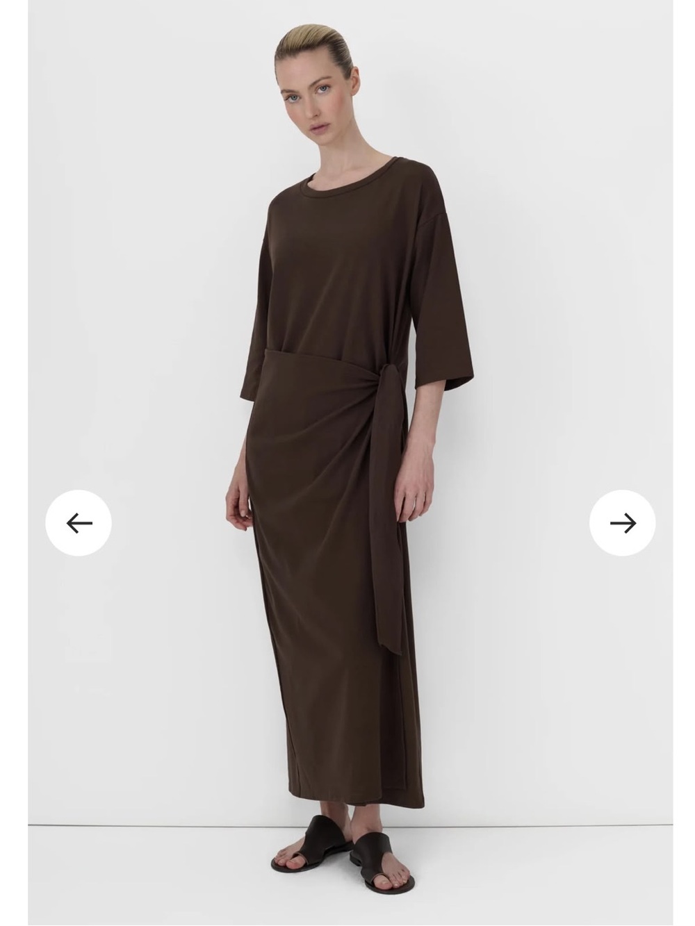 Recollection Women’s Brown Tie-Waist Maxi Dress